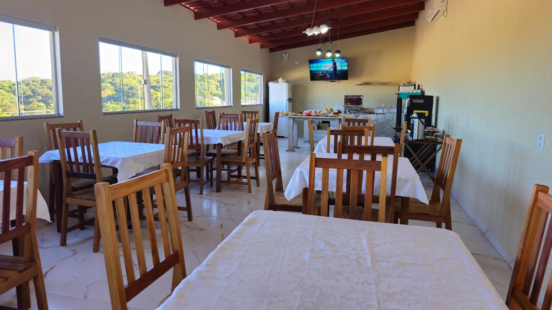 Cafe da manhã maravilhoso Pousada Vila Boa